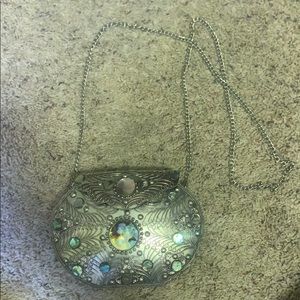 Abalone shell titanium purse